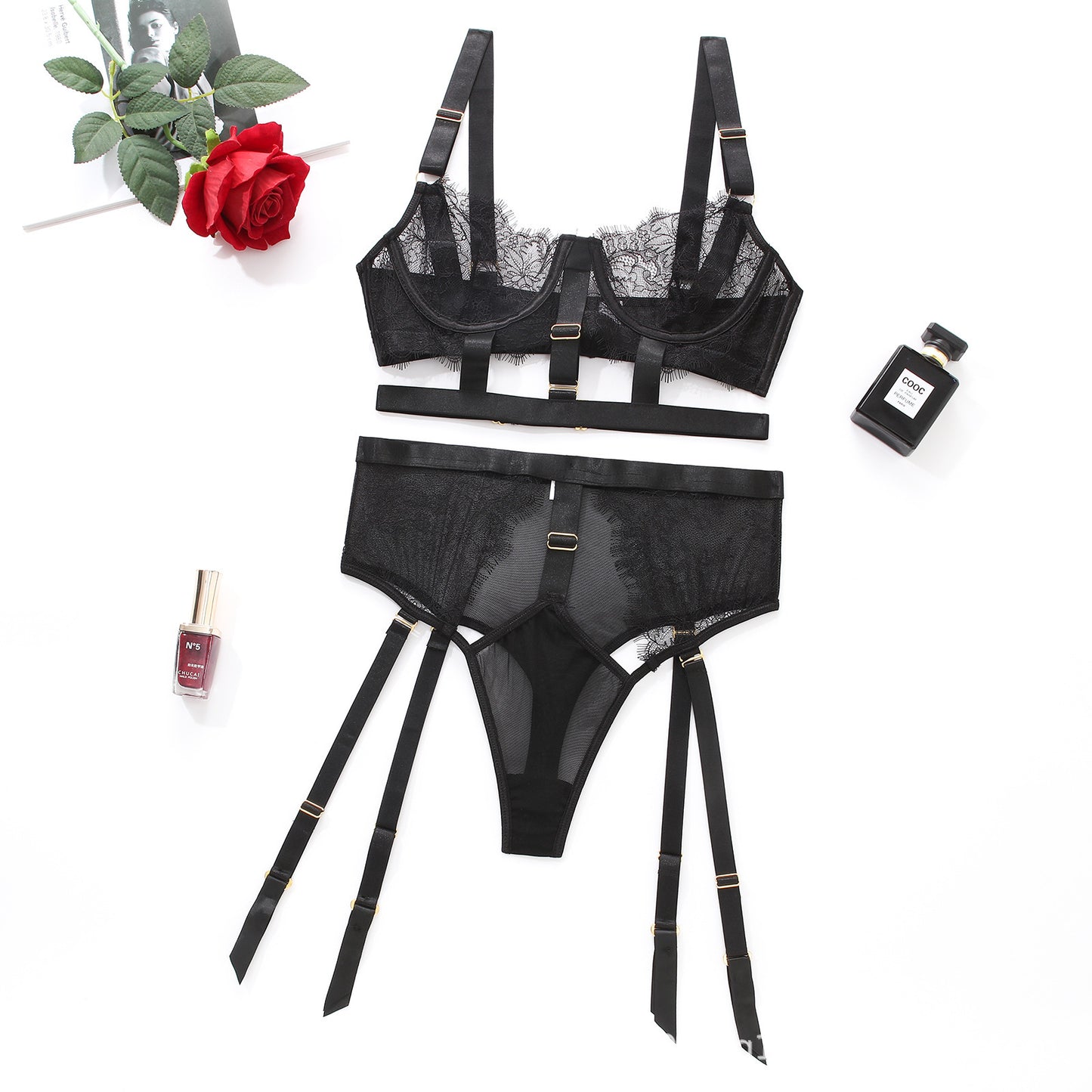 Lace see-through lingerie sets