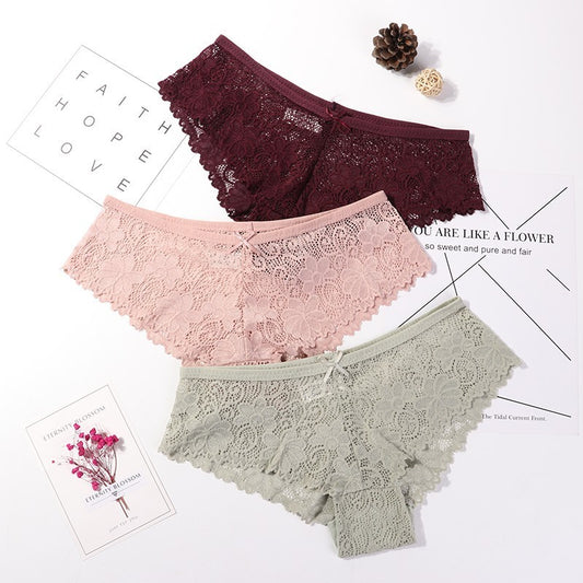Stylish three-piece panties bundle set