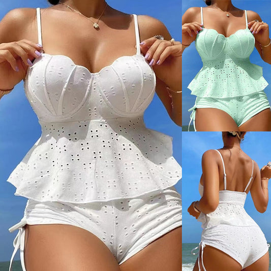 Hollow shell hard bag bikini sets