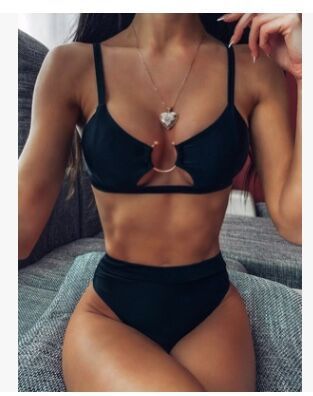 Pure color slimming split bikini sets