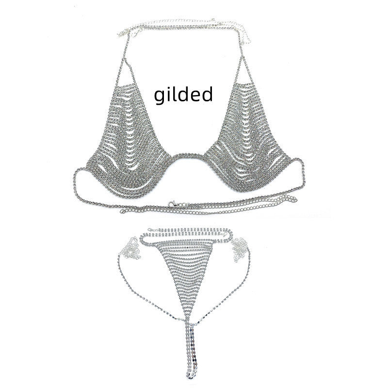 Tassel rhinestone lingerie body chains