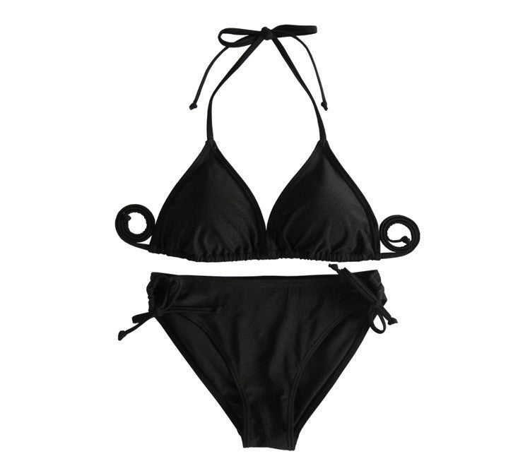 Chic lace-up triangle bikinis