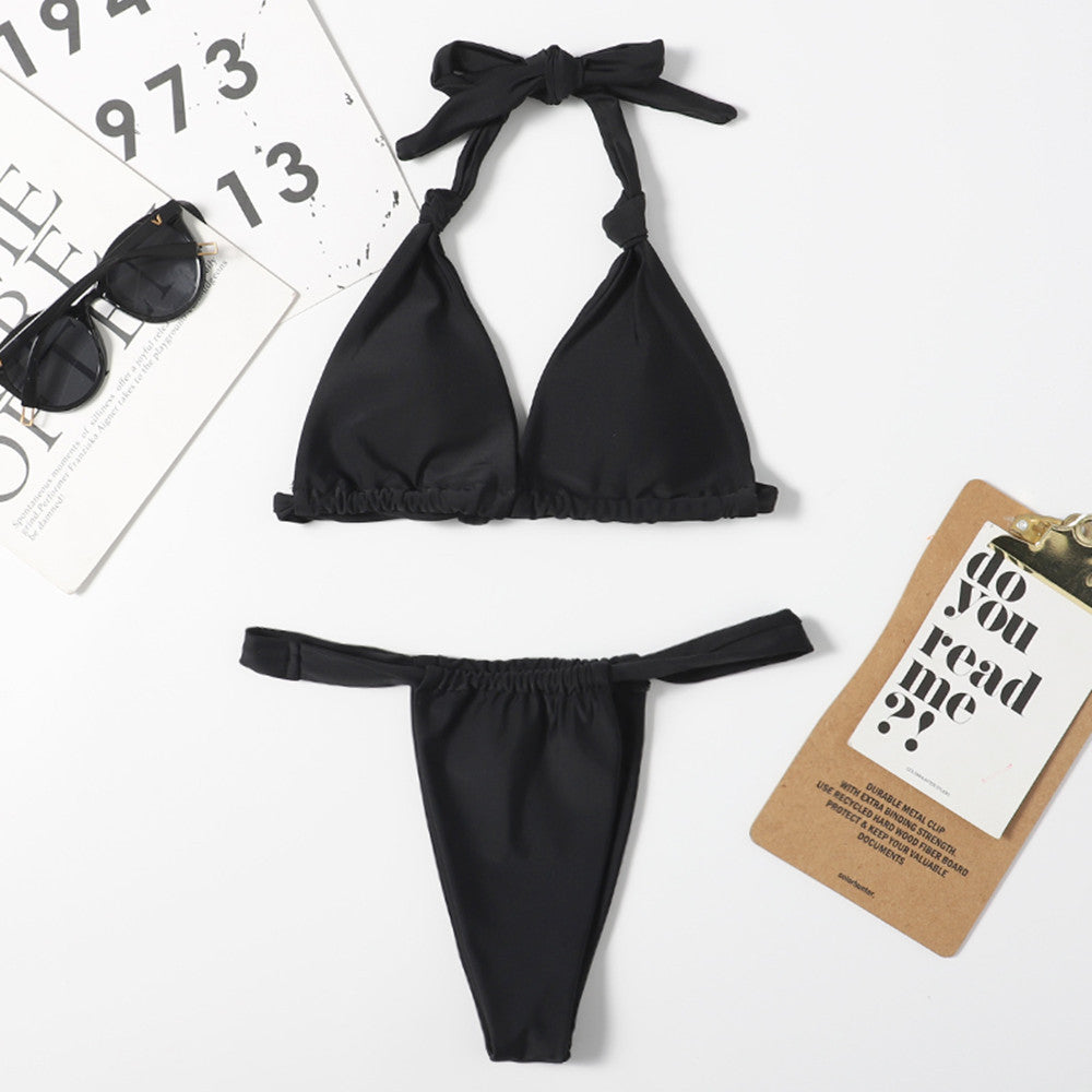 Sleek knotted strap bikinis