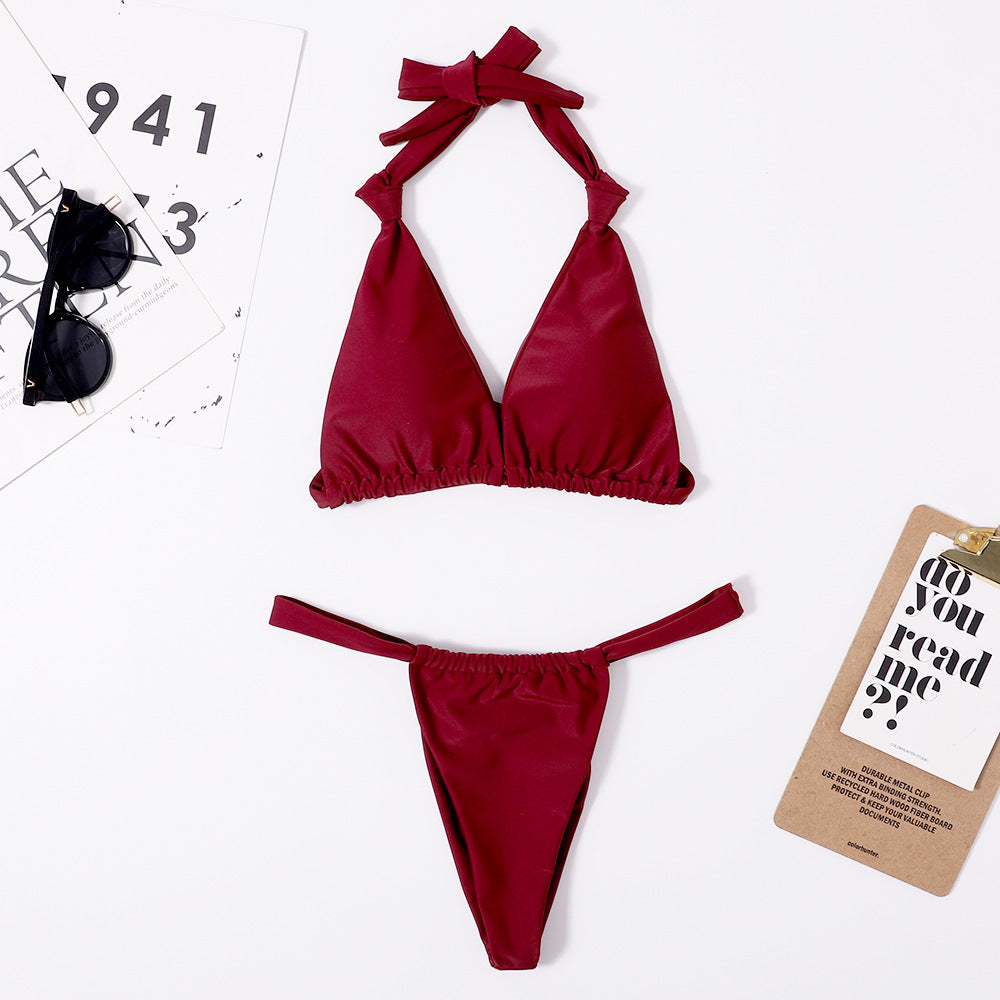 Sleek knotted strap bikinis