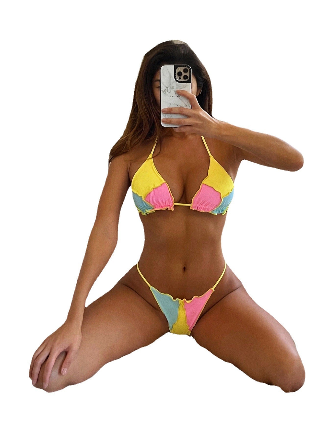 Split stitching bikini sets