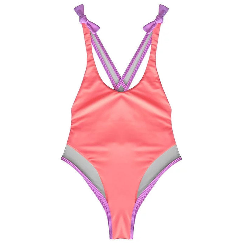 Sensual stitched one-piece bikinis