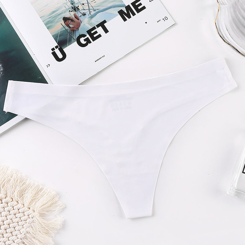 Seamless ice silk thong