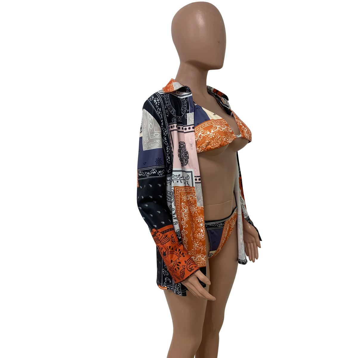 Outdoor sports cape three-piece bikini sets
