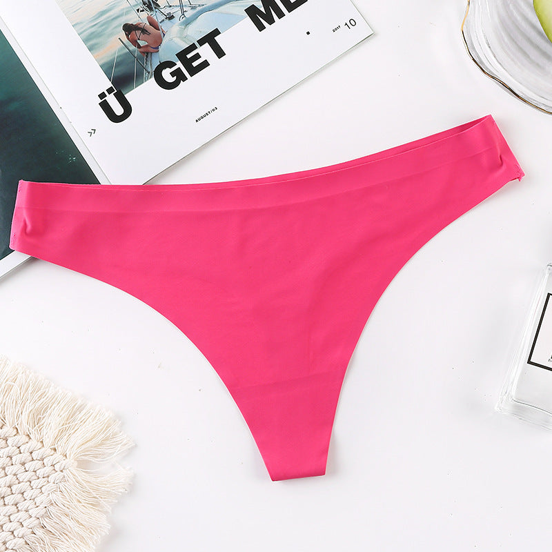 Seamless ice silk thong