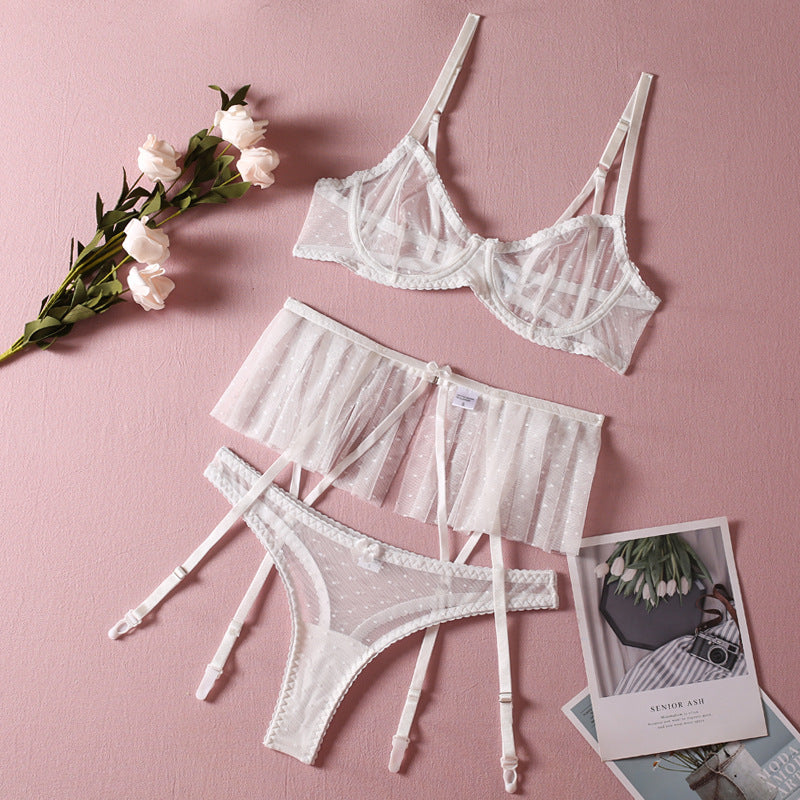 Lace three-point perspective bikini set
