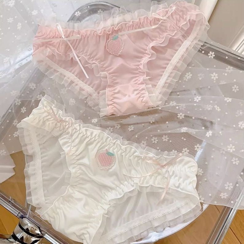 Romantic lace underwear with cute bow accents
