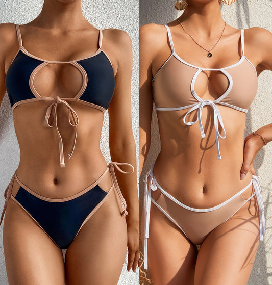 Strap stitching bikini sets