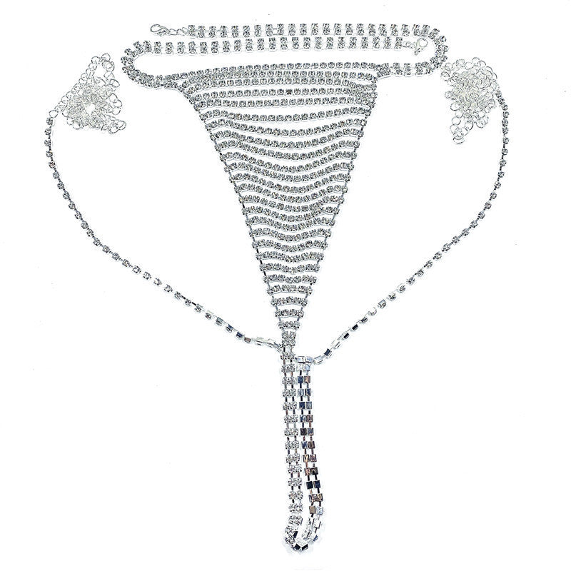 Tassel rhinestone lingerie body chains