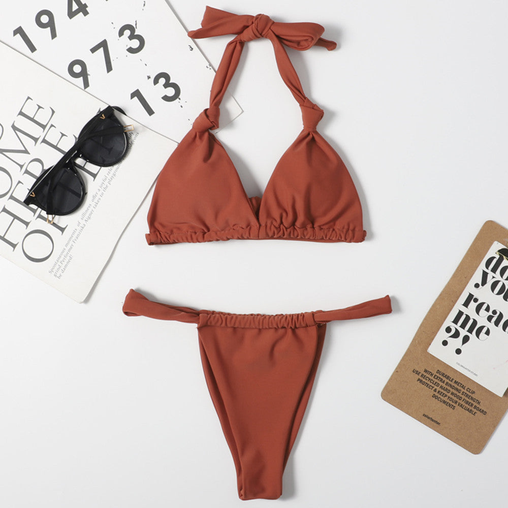 Sleek knotted strap bikinis