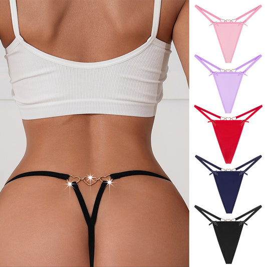 T-back love chain bow low waist underwear