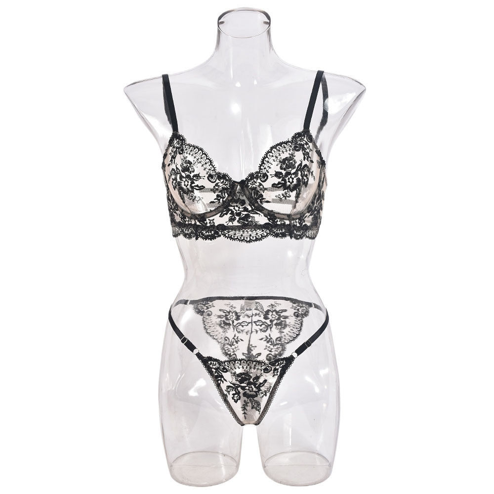 Sexy mesh embroidered lingerie suits