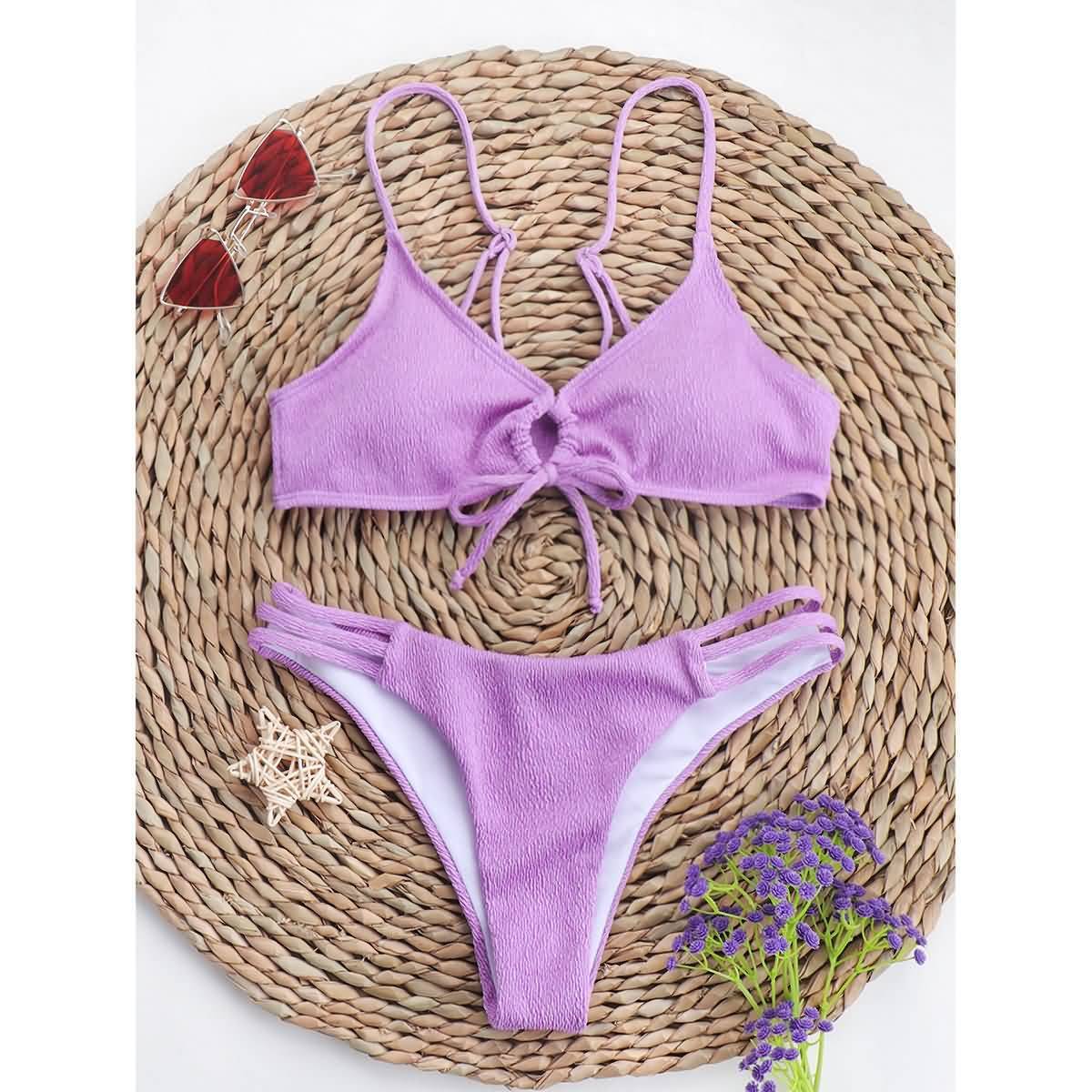 Elegant solid-color bikinis with padded support