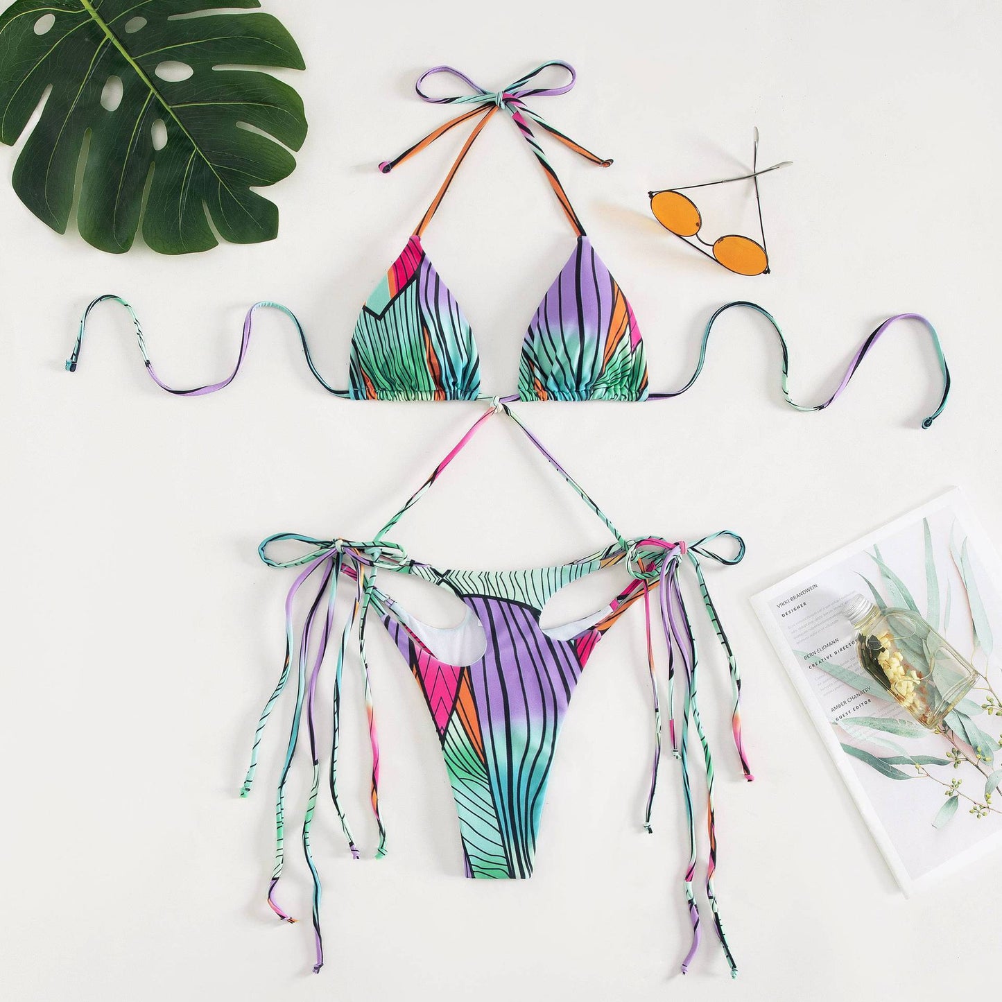 Tassel high elastic split bikini sets