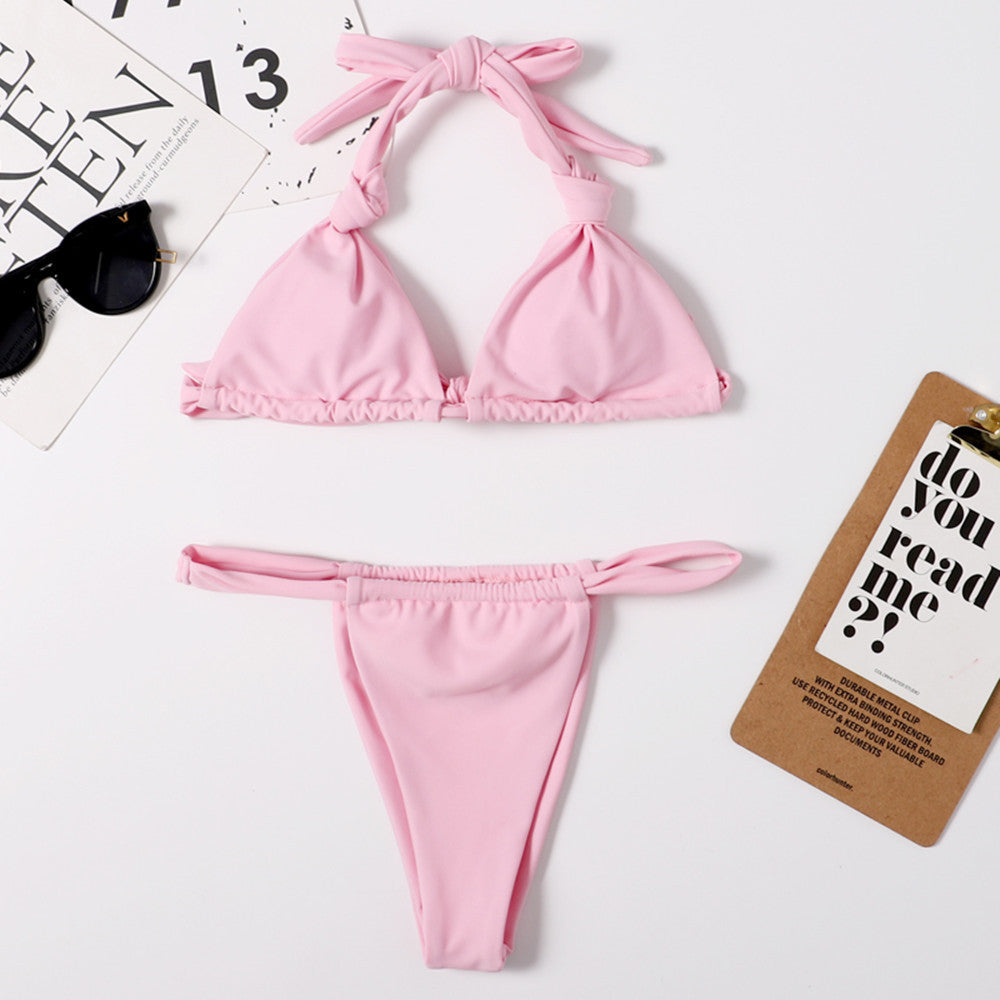 Sleek knotted strap bikinis