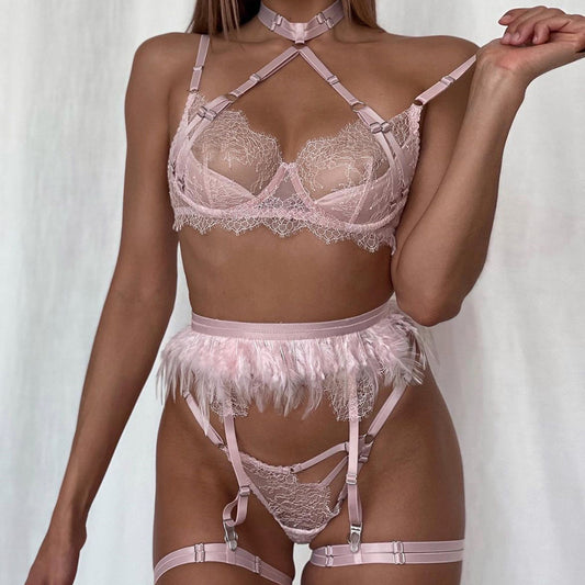 Complex heavy industry lace feather 5-piece sets