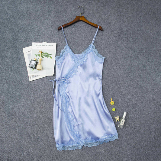 Elastic satin nightdress lingerie pajamas