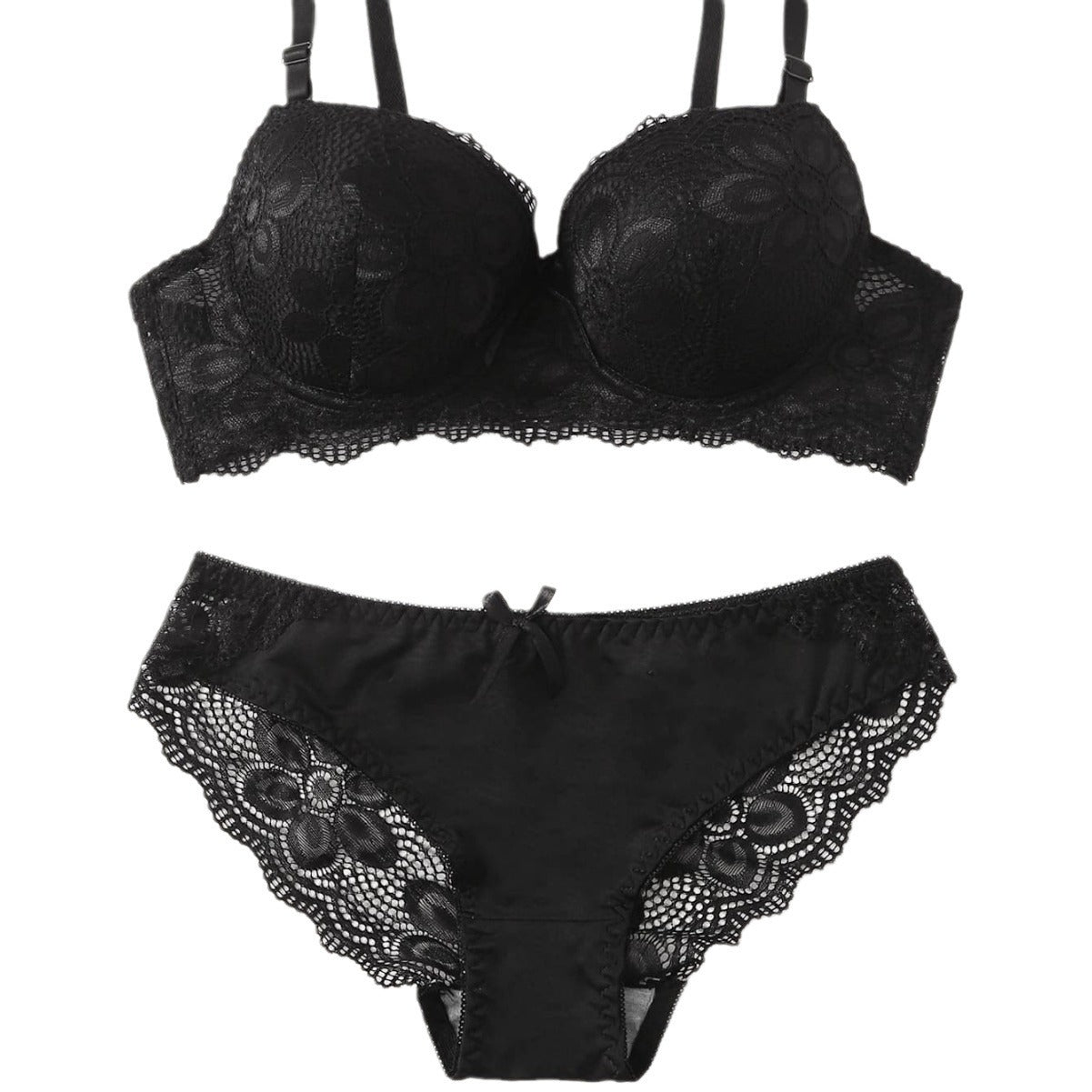 Lace lingerie panties sets with push-up bras
