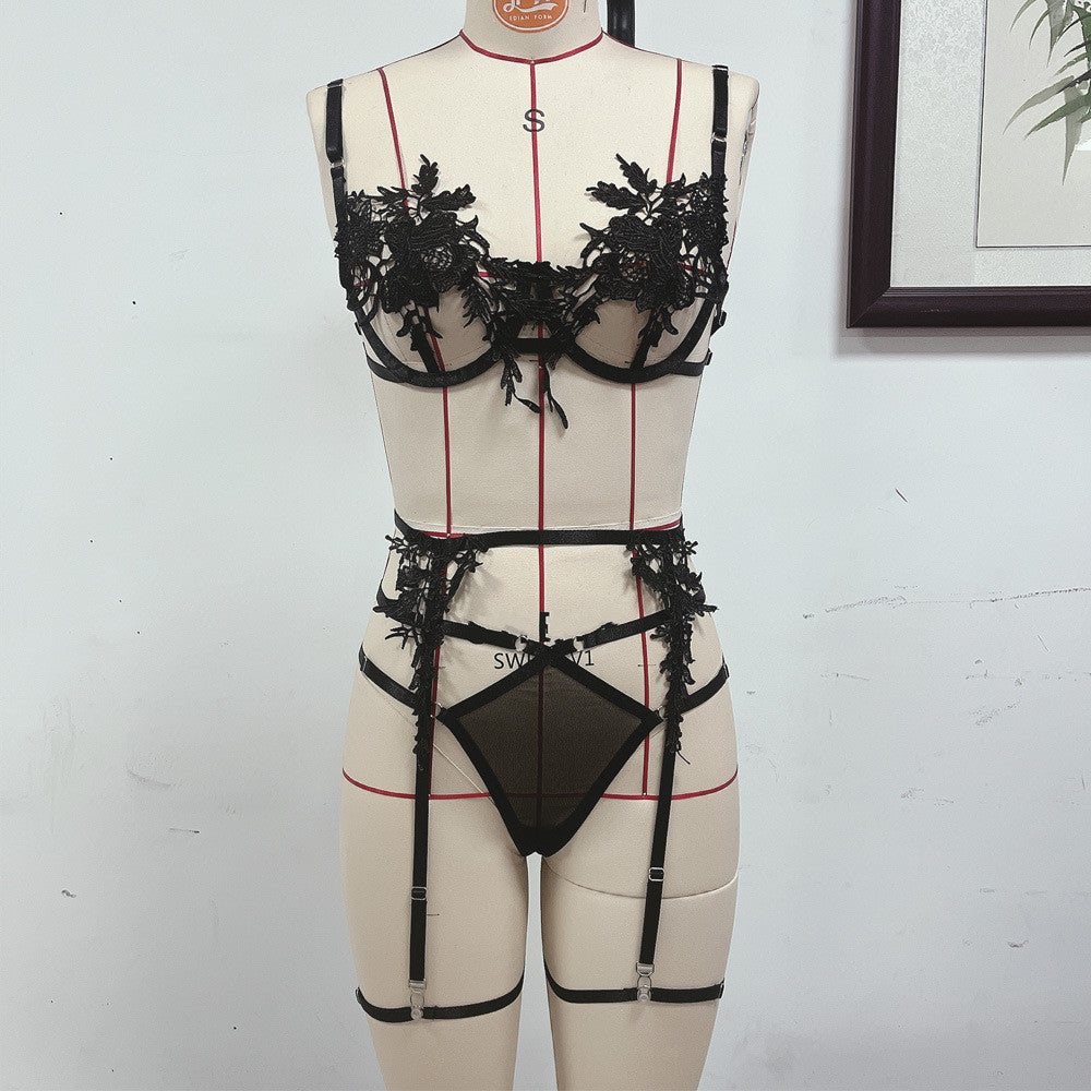 Mesh lace lingerie sets