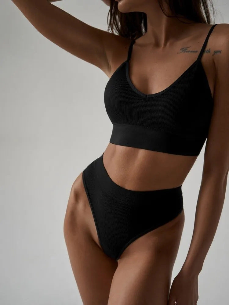 Seamless lingerie vest bra sets