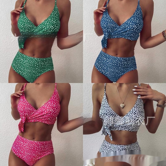 Raindrop cross split bikini sets