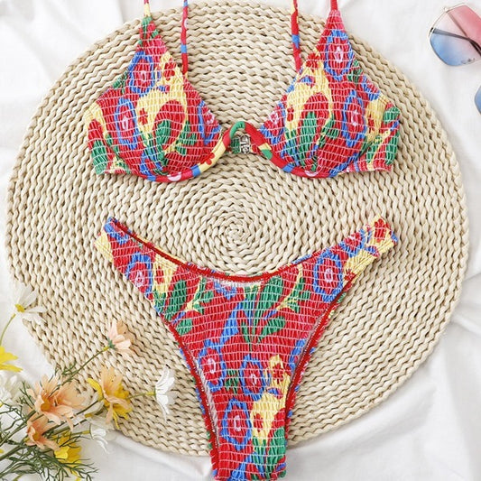 Chic two-piece underwire triangle bikinis