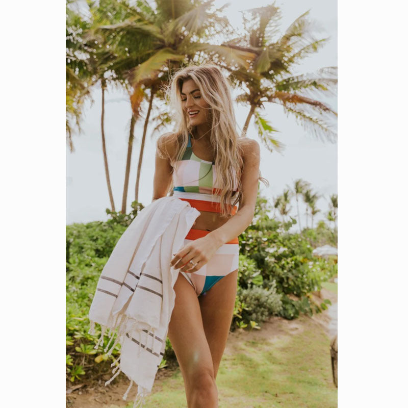 Revealing belly button two-piece bikini sets