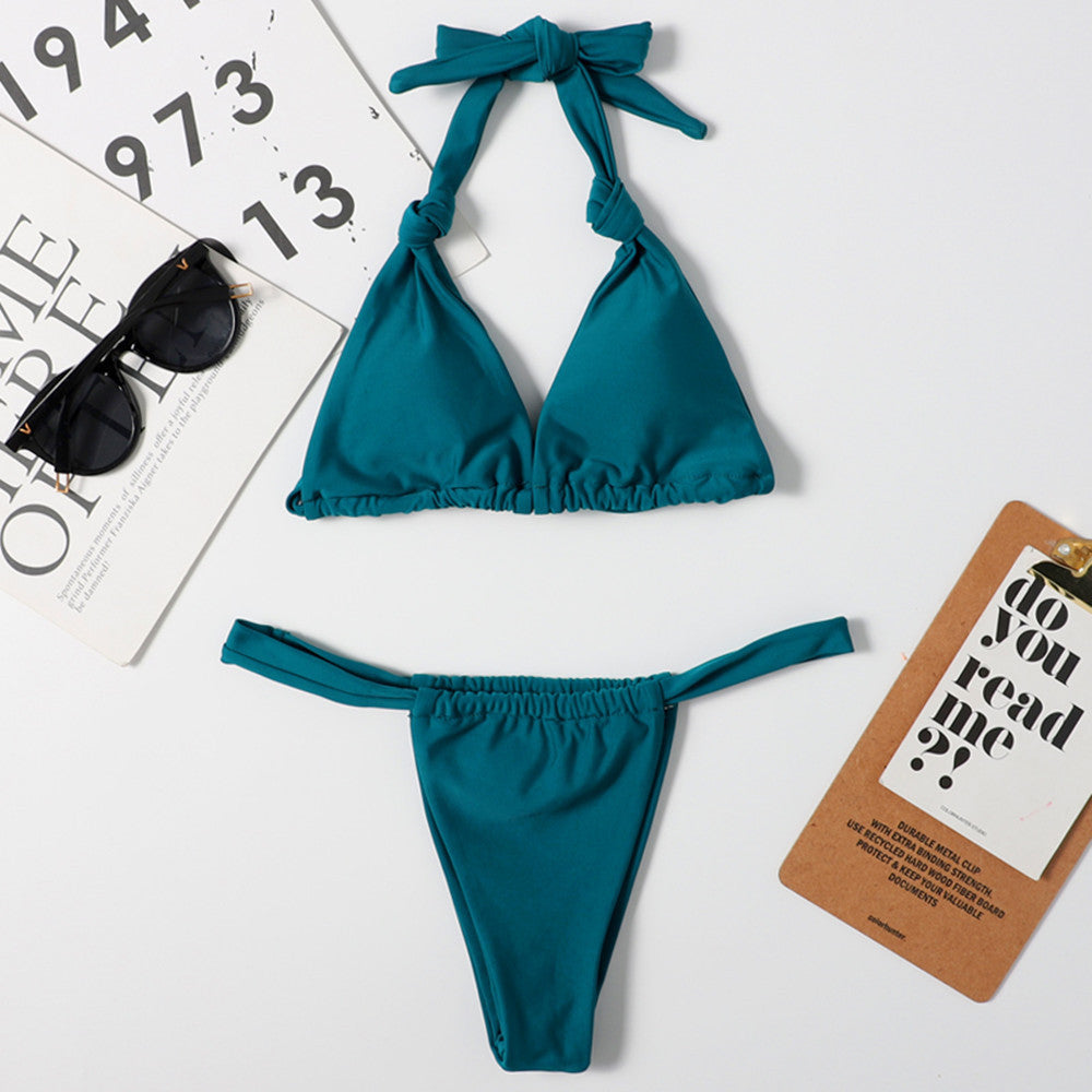 Sleek knotted strap bikinis