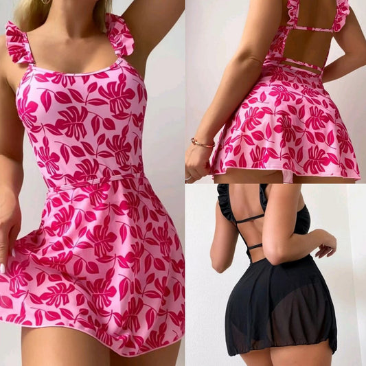 Printed one-piece bikini sets
