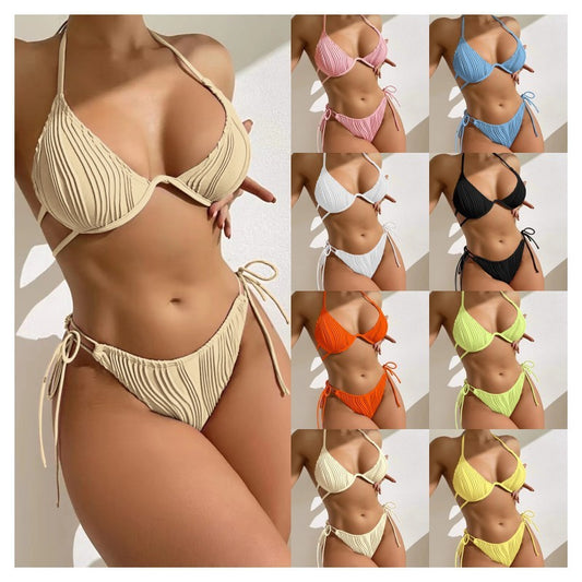 Split sexy steel bracket bikini sets