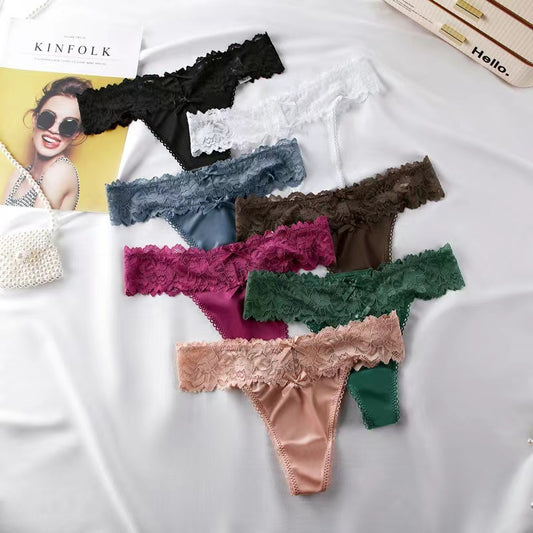 Peach hip lace thong seamless panties