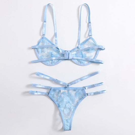 Erotic sky blue lingerie sets